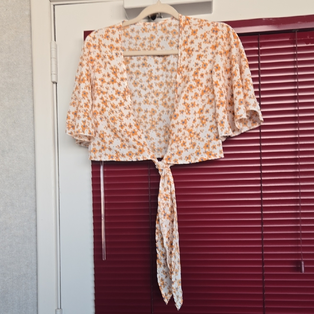 Floral Tie-Front Top